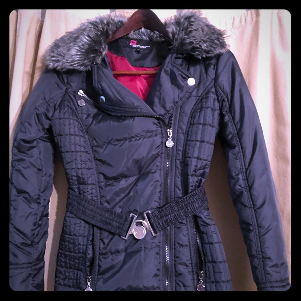 Lights Puffy Coat with Removable Faux Fur Collar